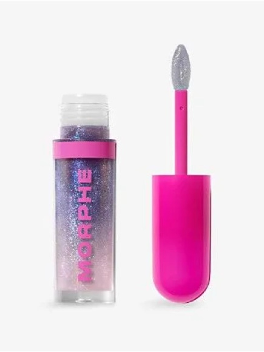 Morphe Iridescent Glitter Lip Gloss with Hot Pink Cap